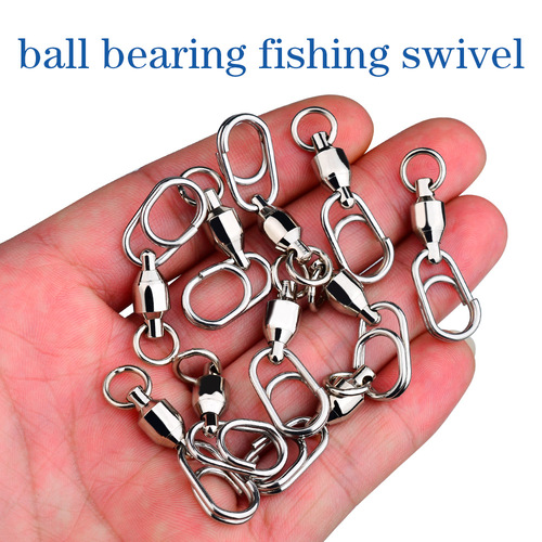 Stainless steel bearing swivel quick buckle oval pin sea fishing iron plate figure eight ring connector fishing gear accessories
