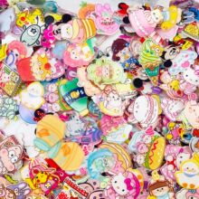 抖音新款透色珠光果冻色可爱卡通树脂贴片发饰手机壳配件diy手工