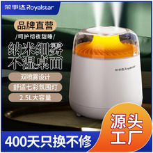 荣事达加湿器轻音双喷雾智能大容量桌面家用车载氛围灯多档调节