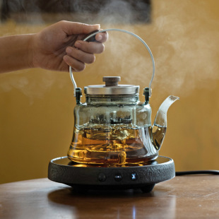 電陶爐煮茶器耐熱玻璃高溫圍爐茶壺水晶煮茶爐家用燒水壺泡茶專用