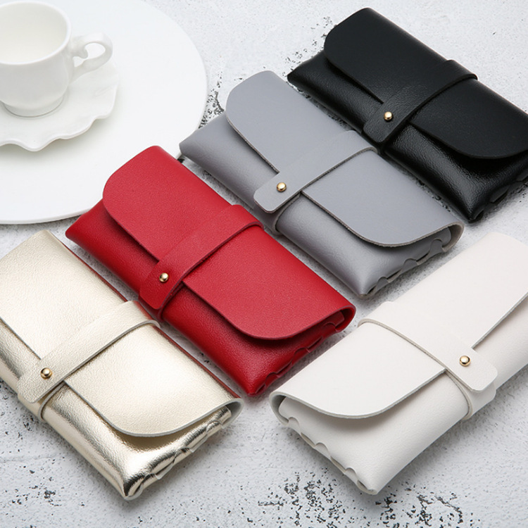 Leather Handmade Glasses Case Fashion Personality Sunglasses Storage Soft Bag Wholesale Multicolor PVC Leather Glasses Case