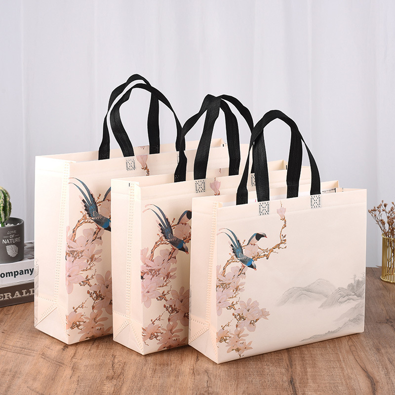 メーカーによるロゴ入り新作ラミネート不織布バッグ、高級ギフトショッピングバッグ、卸売ハンドバッグ、カスタム包装バッグ|undefined