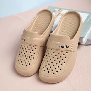 In-Stock Summer Eva Women's Closed-Toe Lace-Up Outdoor Hollow Beach Clogs Sweet Flat Sandals
