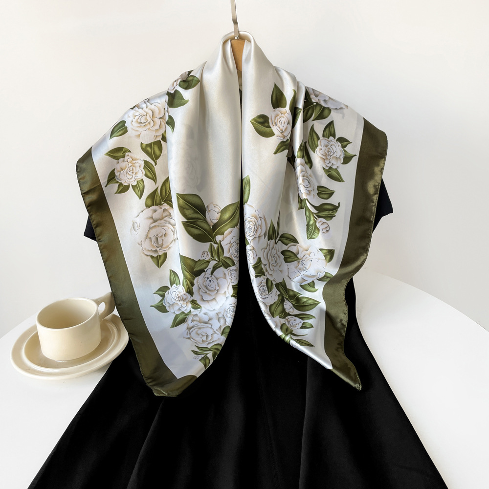 80g Weight Silk Scarf Classification Holiday, Travel Occasion Polyester Material Polka Dots, Leopard Pattern Spring&Summer Season Women's Gender Elegant, Vintage Style Style Women's Elegant Vintage Style Polka Dots Leopard Polyester Silk Scarf 22