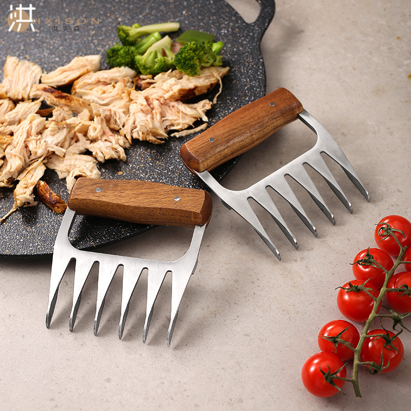 304 Stainless Steel Bear Claw Meat Tearing Tool, Divider, Multi-Function Fork for Meat Division, BBQ Grill Tool, Loose