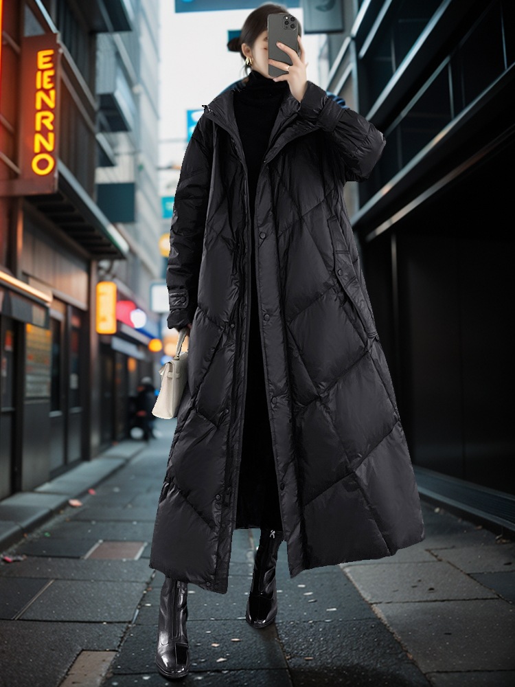 Abrigo acolchado largo talla grande para mujer 2025 — grueso, cálido, suelto y moderno, ideal para invierno image 4