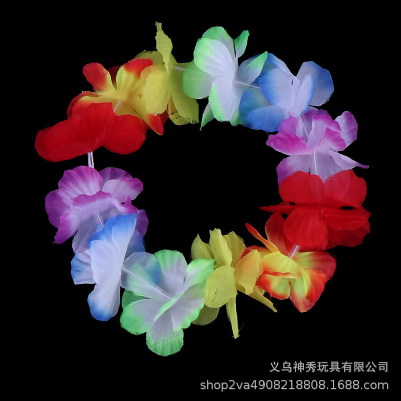 Garland anillo de pecho Hawaiano hula cuello anillo empresa Reunión Anual partido reconocimiento Garland cabeza anillo pulsera traje