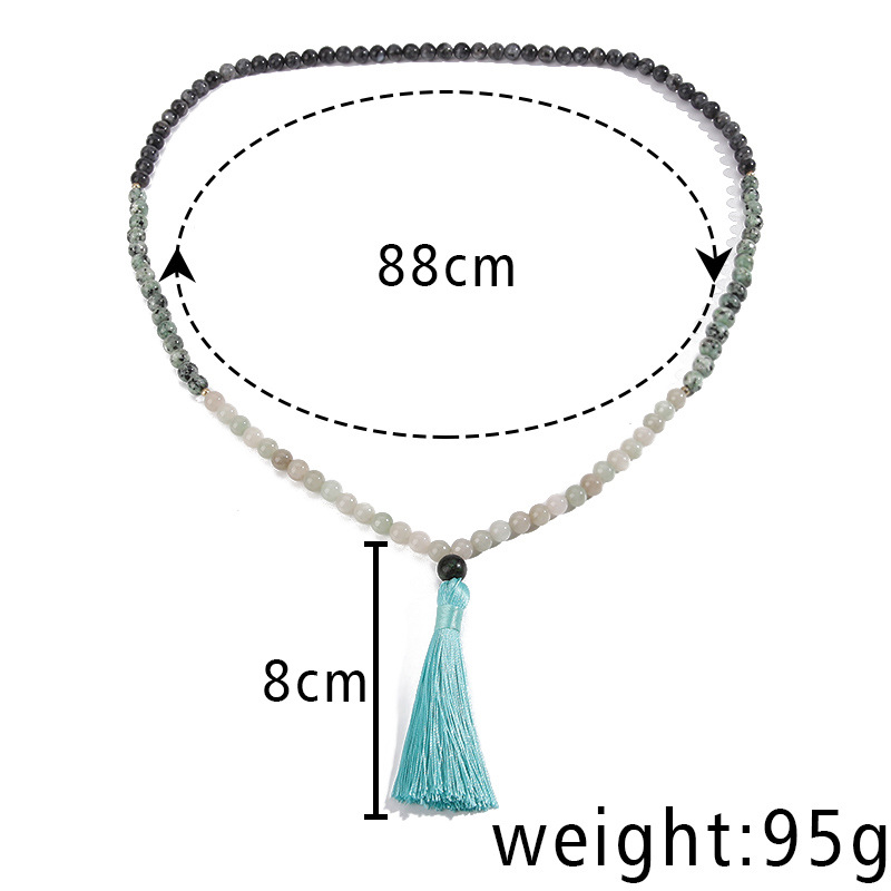 Bohemian Geometric natural stone Tassel Necklace 1 Piece