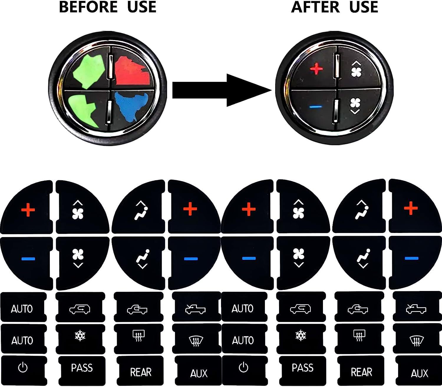 Car Dashboard Ac Button Repair Kit Sticker For Air Conditioning_voghion.com