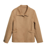 中年女装秋冬新款中老年休闲呢子上衣时尚妈妈装洋气高贵短款外套，女装毛呢外套，妃慕昵服饰