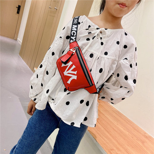韩版儿童腰包2021夏季新款迷你字母单肩斜跨胸包时尚男女童装饰包