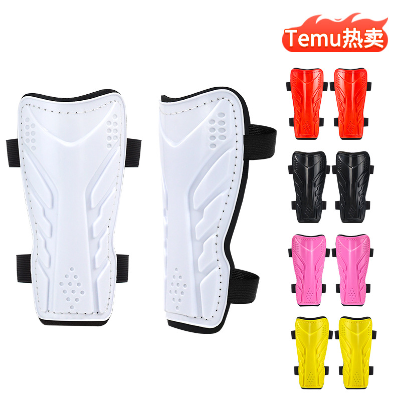 European and American in-stock football shin guards with straps for children and adults, sports knee pads for competition and training, sports protective gear wholesale