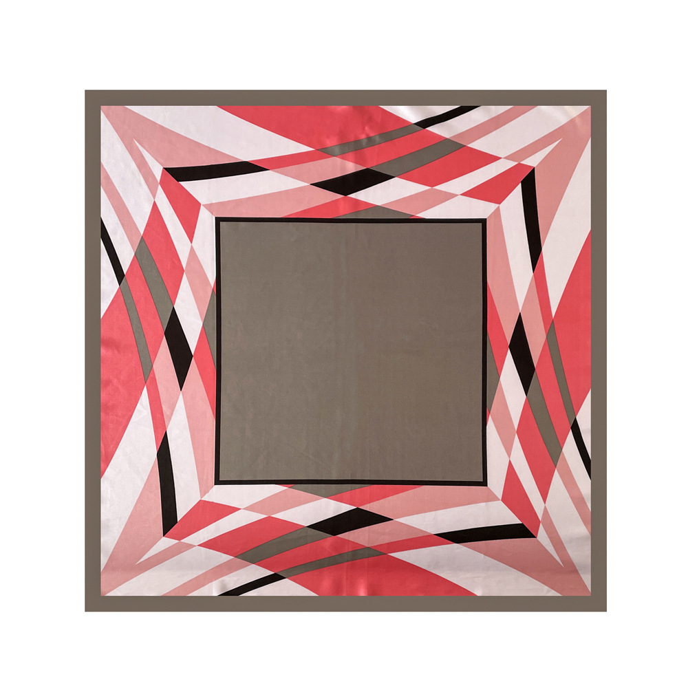 120g Weight Silk Scarf Classification Holiday, Daily Occasion Polyester Material Color Block Pattern Spring&Summer Season Women's Gender Elegant, Retro Style Women's Elegant Retro Color Block Polyester Silk Scarf 6
