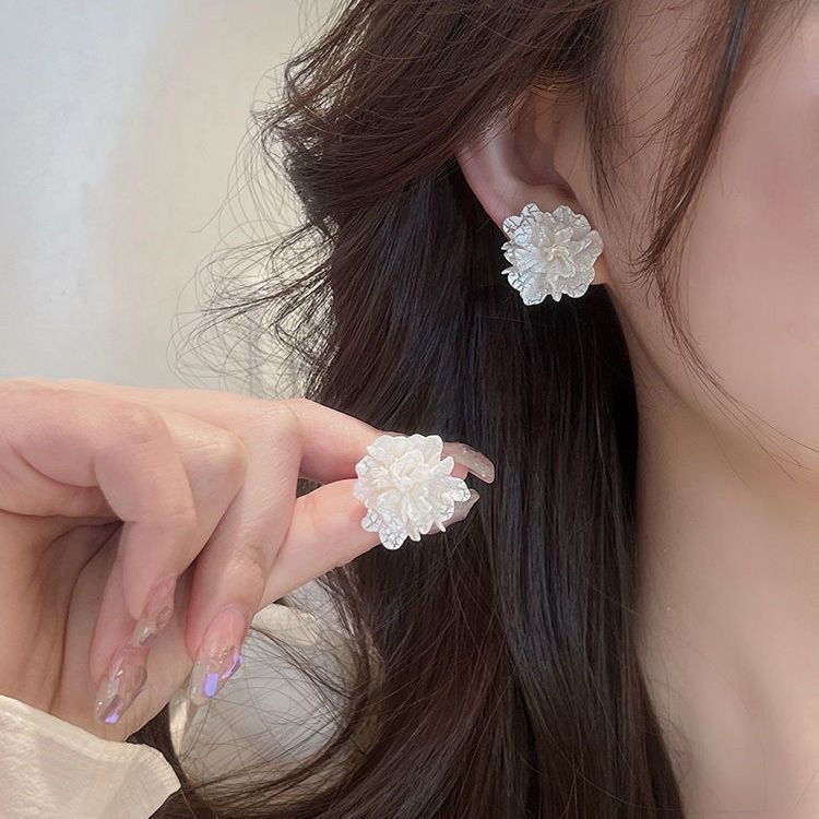 1 Pair Ig Style Sweet Flower Plastic Resin Ear Studs display picture 1