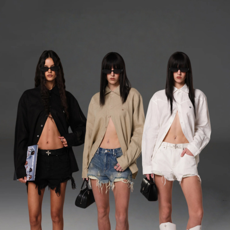 SMFK Cross Wanderer Shirt/Linen/Casual Loose Solid Color Top Spring New Arrival