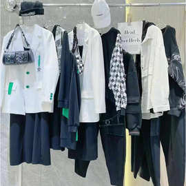 漠希摩品牌撤柜系列货24秋黑白潮牌实体店直播流量款品牌批发尾货