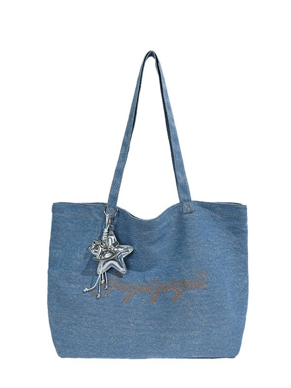 Bolsas de jeans de gran capacidad para mujeres 2026 verano nuevo estilo coreano bolsas de compras de moda viaje ocio bolsas de hombro