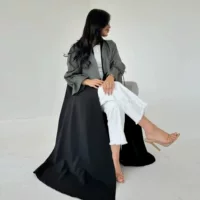 LN151modest Ближний Восток Мусульманские халаты Сшитые модные манжеты Abaya Dubai Женские халаты