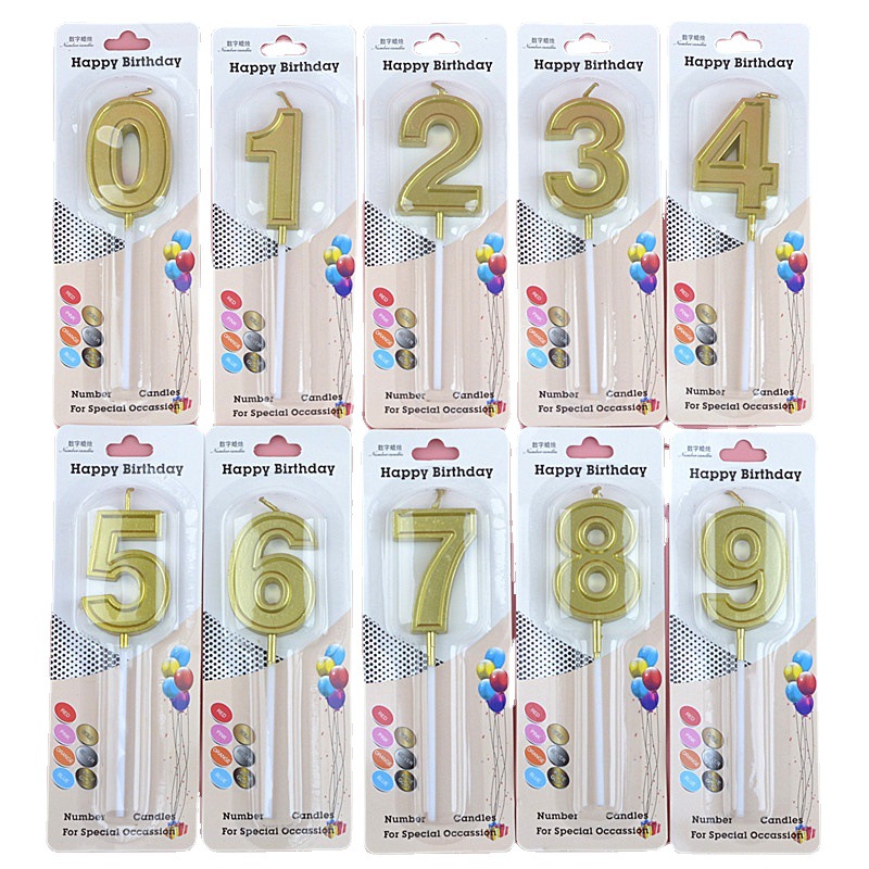 Oro ranura digital vela pastel de cumpleaños postre decoración deseo cumpleaños propuesta confesión combinación número 0 ~ 9