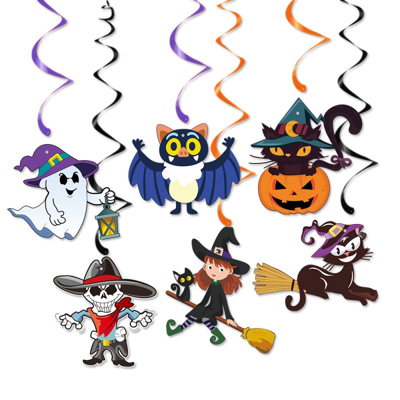 2025 decoración de fiesta de Halloween calabaza colgante espiral fantasma props de decoración de fiesta fantasma colgante espiral