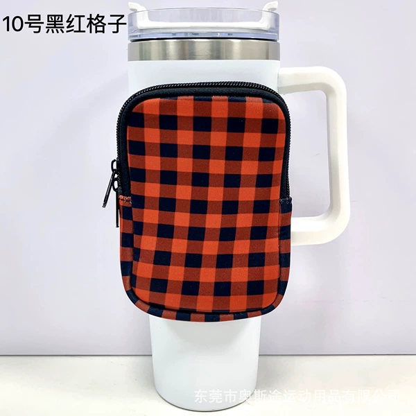 Single pocket-No. 10 black and red grid