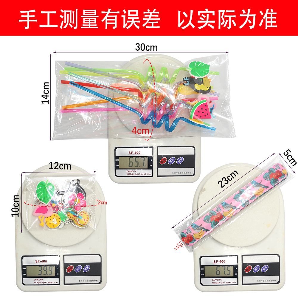 Nuevo estilo transfronterizo Hawaii pajita flamenco sandía llavero de verano anillo de palmaditas hawaianas muñequera