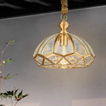 美式全铜现代简约个性创意楼梯间过道玄关阳台阳光房衣帽间小吊灯