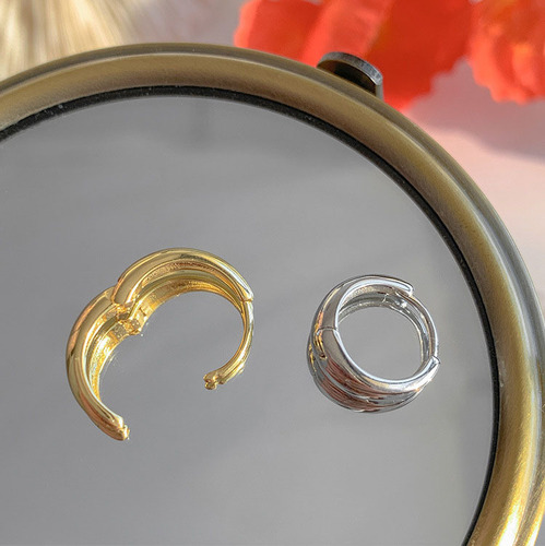 925 sterling silver plain hoop earrings, earrings, cold style earrings,  new trendy summer earrings for women