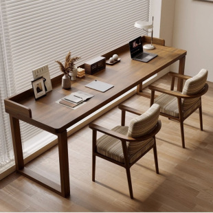 Wall Desk Solid Wood Desk Double Rectangular Desk Retro Study Table Long Table Simple Solid Wood Desk