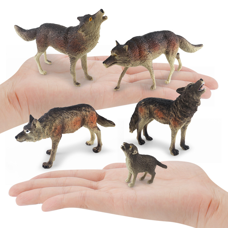 Simulación transfronteriza bosque animal modelo de lobo cognición educativa para niños Lobo niño rugiendo Lobo presa Lobo decoración juguete