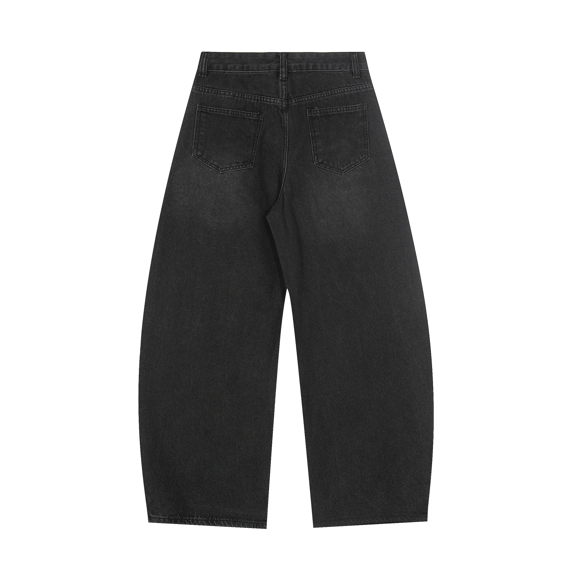 Streetwear Letter Print Jeans For Men – Relaxed Straight-Leg Denim Pants With Distressed Design, Unisex Casual Trousers (Black/Blue, S-XL)_mkmklike.com