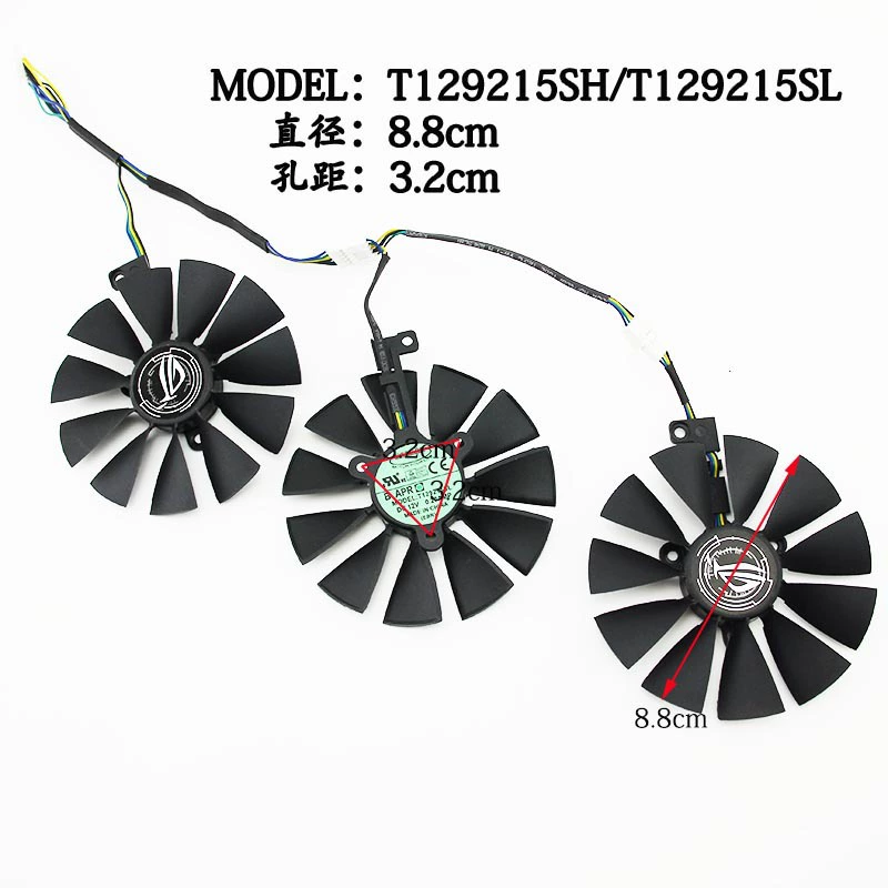 Применимо к ASUS/ASUS RTX 2060/2070 Raptor вентилятор для видеокарты T129215SH/T129215SL