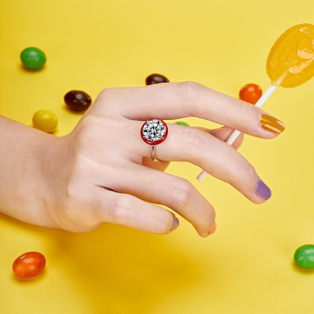 Fashion Geometric Sterling Silver Epoxy Zircon Rings