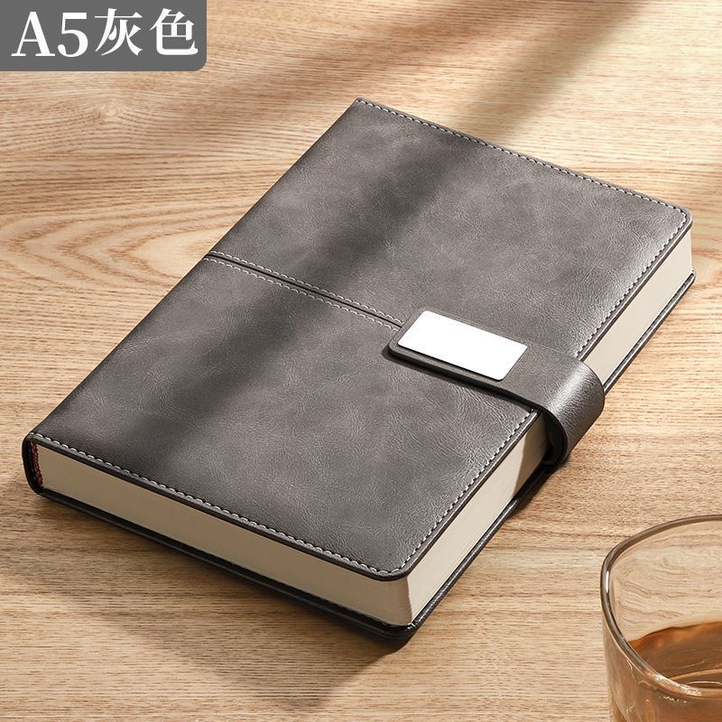 Engrosada Oficina de cuaderno de negocios Bloc de notas de cuero suave A5 de alta apariencia diario reunión libro de grabación caja de regalo traje