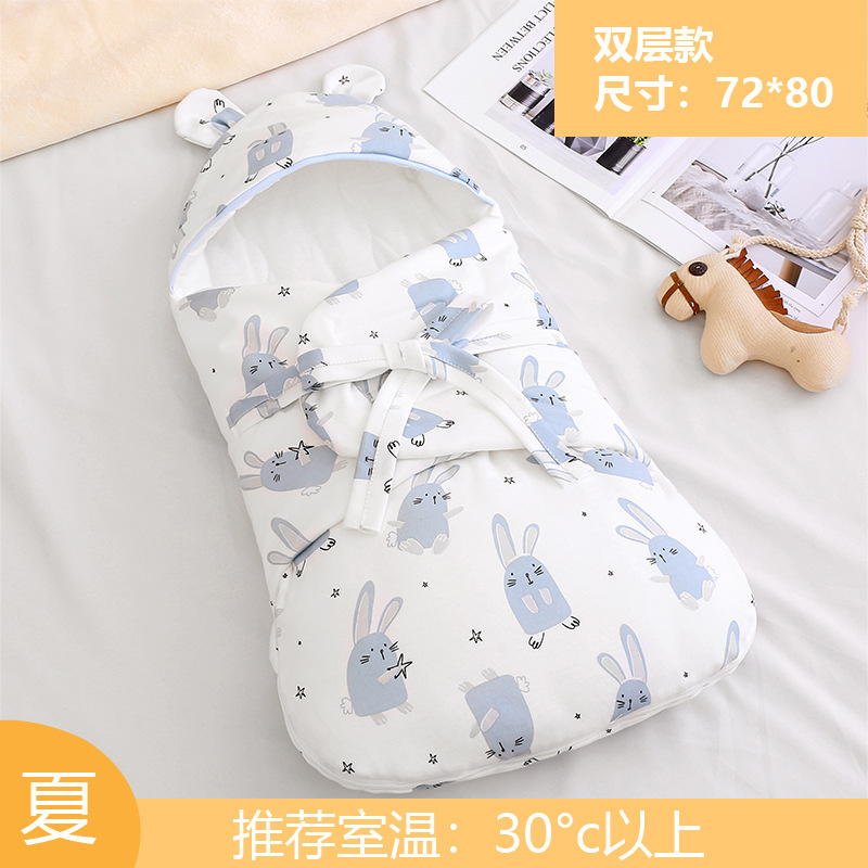 [더블 레이어] 리틀 블루 래빗 72*85 (0-3개월)