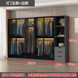 Light Luxury Wardrobe Home Bedroom Clothes Hanger Small Apartment Wardrobe Modern Simple Storage Cloakroom Glass Cabinet