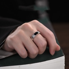 千葉復古百搭泰銀小眾戒指男女士款時尚個性高級感食指戒指環禮物