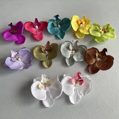 擬似顕紋胡蝶蘭花頭飾りヘアピン手作りdiyケーキデザート台装飾盆栽生け花制作