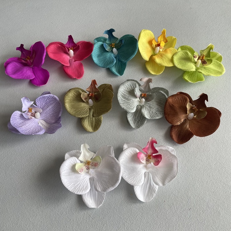 擬似顕紋胡蝶蘭花頭飾りヘアピン手作りdiyケーキデザート台装飾盆栽生け花制作|undefined