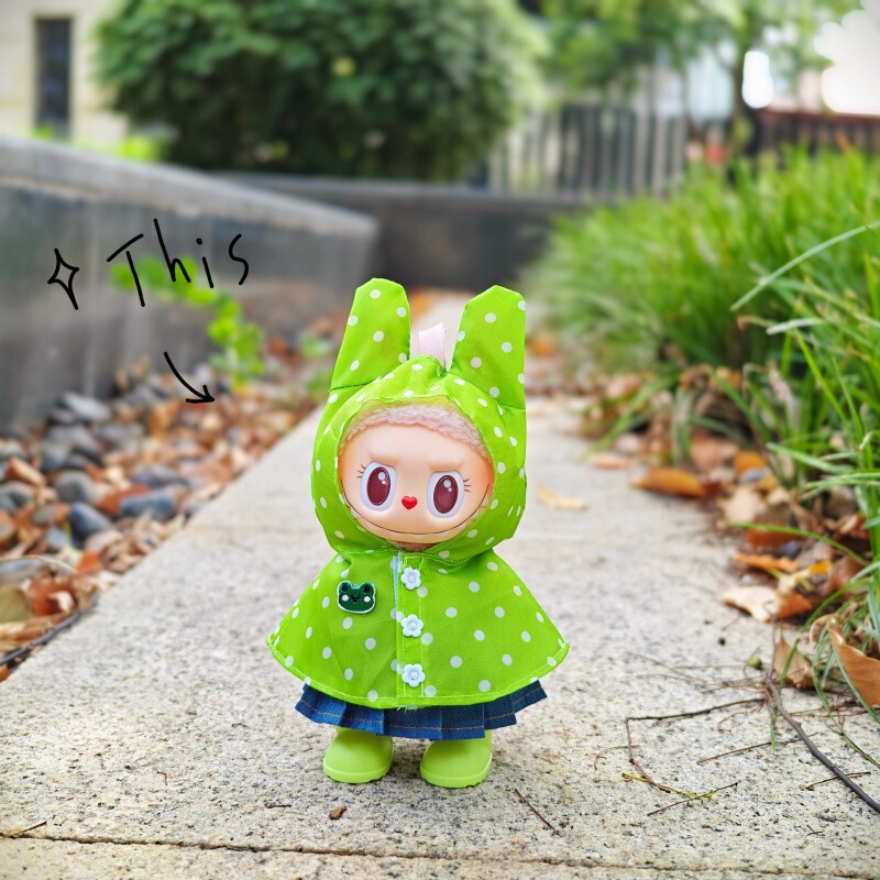 拉布布衣服labubu娃衣换装小靴子雨衣换装玩偶防水服衣服|undefined