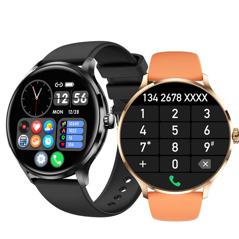 New Qs80 Metal Ultra-Thin Knob Control Voice Assistant Sos Game Calculator Dial Music Watch