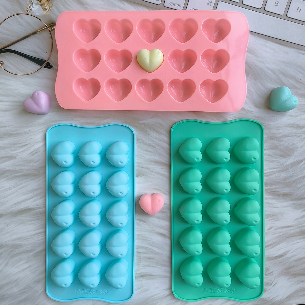 15 gotas de lluvia en forma de corazón 229 molde de silicona dulces pudín DIY pastel decoración herramientas de horneado