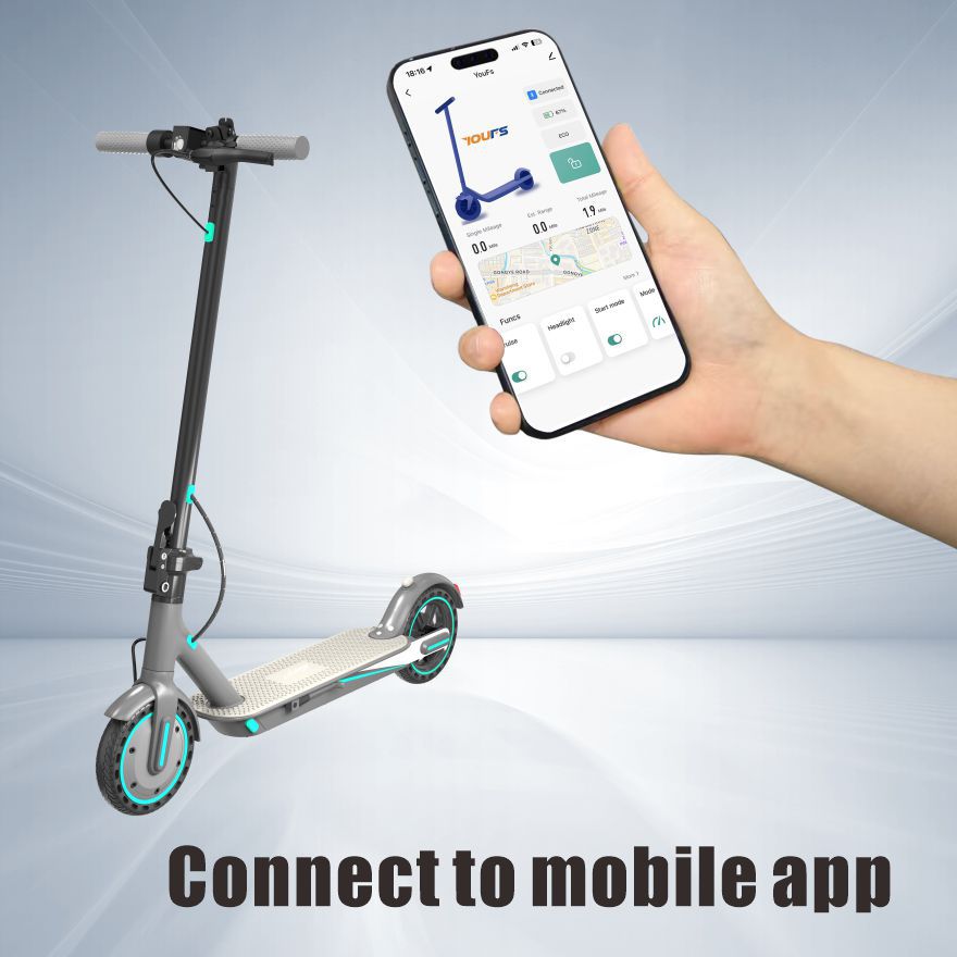 Overseas Warehouse Lithium Battery Electric Scooter Foldable Adult Mobility Two-Wheeled Portable Scooter European and American Export Cross-Border