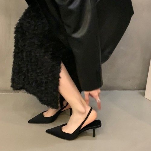 Women's Large Size High Heel Sandals, European and American Style, Stylized, Slim Heel, Pointed Toe Sandals for Women