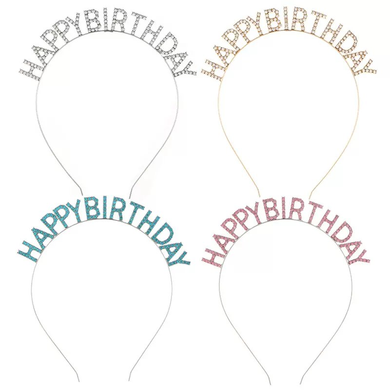 欧美跨境生日派对头饰头箍女 字母happy birthday生日快乐发箍 女