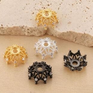 �߱�ɫ18K��ɫ�yɫ��ʯ���� ��̖16mm��ñ diy�ֹ�����ˮ�����