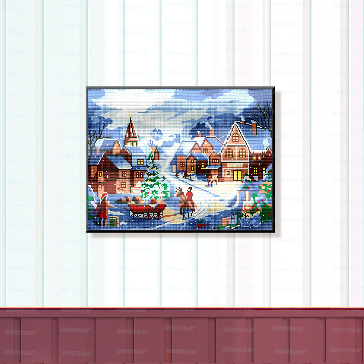 Mona Lisa Real bordado cruzado Nieve nuevo paisaje moderno pequeño estilo arquitectura europea hermoso bordado a mano soñado image 3