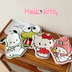 hellokitty擦手巾卡通kt猫擦手巾双层加厚吸水卫生间手帕挂式毛巾