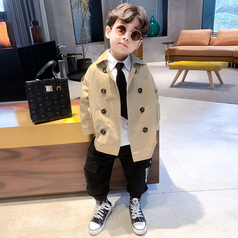 Summer clothing, autumn trench coat, children's jacket, western style, British style, Korean style