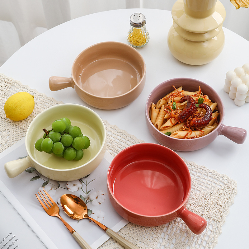 INS handle ceramic bowl dessert bowl salad bowl noodle bowl bowl…